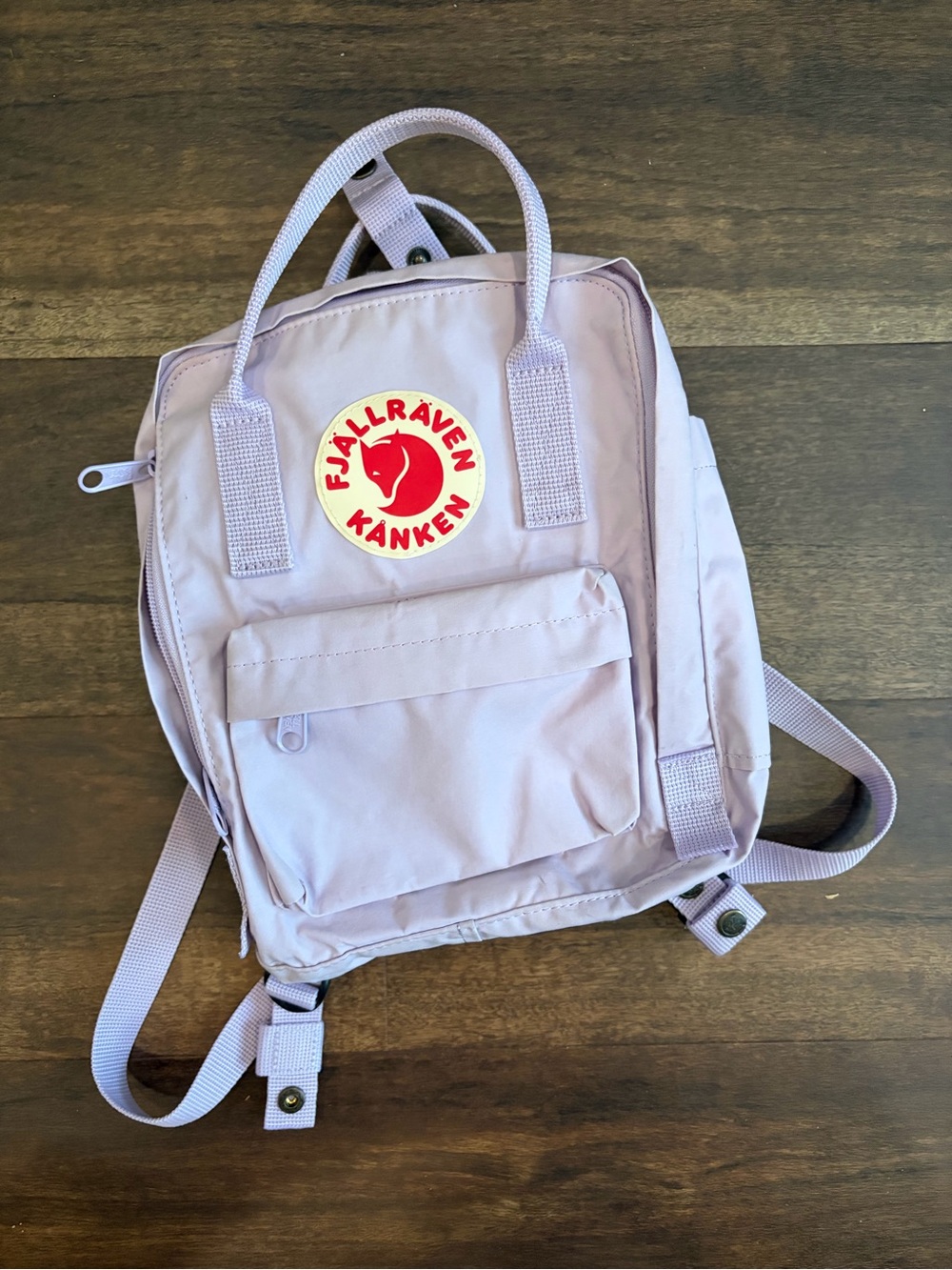 Fjallraven Kånken Mini Backpack - Pale Lilac with Red Logo